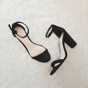 Aldo black suede ankle strap